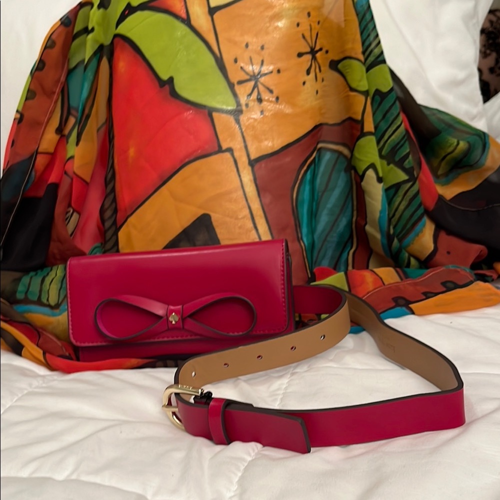 Kate Spade bow belt bag red
